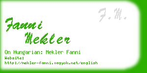 fanni mekler business card